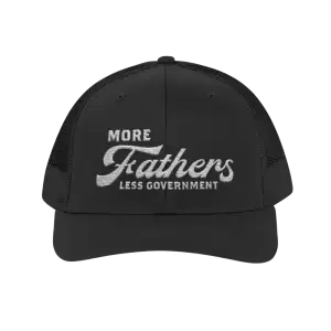 More Fathers Less Government Snapback Trucker - Black, One size